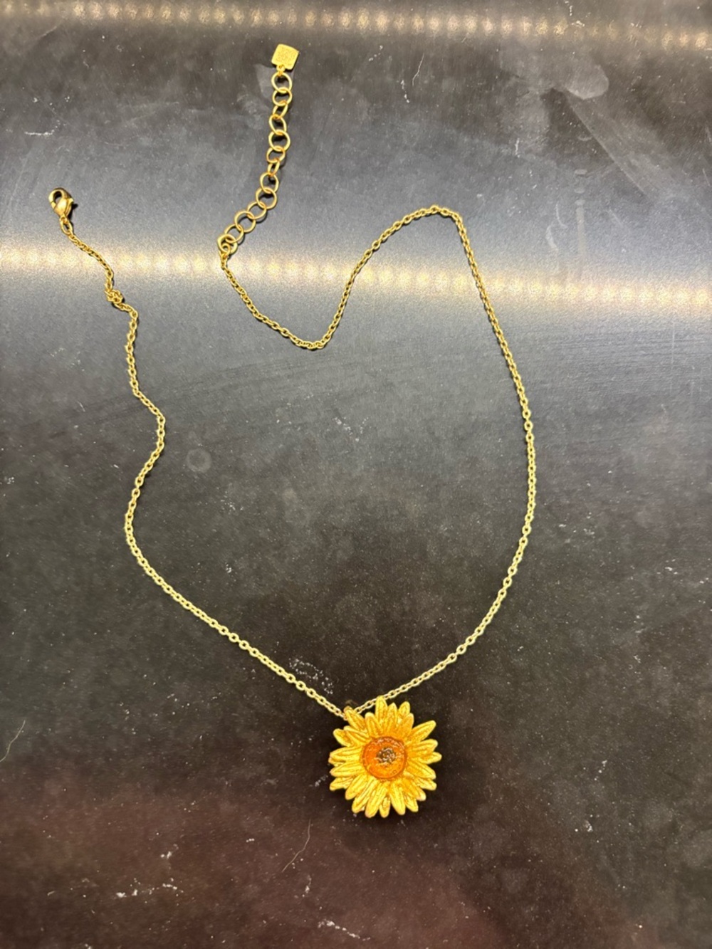 Sunflower Pendant Necklace - Gold Yellow - Unbranded